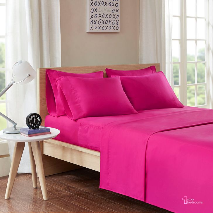 The appearance of Polyester Microfiber 6Pcs Solid Full Sheet Set With Side Storage Pockets In Pink designed by Olliix in the modern / contemporary interior design. This pink piece of furniture  was selected by 1StopBedrooms from Microfiber Collection to add a touch of cosiness and style into your home. Sku: ID20-1460. Material: Microfiber. Bed Size: Full. Product Type: Bed Sheet. Image1