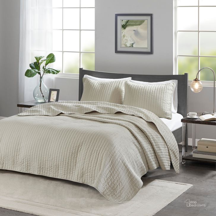 The appearance of Polyester Microfiber Twin Coverlet Mini Set In Cream designed by Olliix in the transitional interior design. This cream piece of furniture  was selected by 1StopBedrooms from Keaton Collection to add a touch of cosiness and style into your home. Sku: MP13-628. Material: Polyester. Bed Size: Twin. Product Type: Coverlet Set. Image1