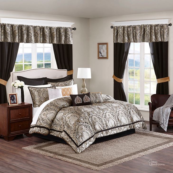 The appearance of Polyester Microfiber Jacquard 24 Piece Queen Comforter Set In Black designed by Olliix in the traditional interior design. This black piece of furniture  was selected by 1StopBedrooms from Michelle Collection to add a touch of cosiness and style into your home. Sku: MPE10-220. Material: Polyester. Bed Size: Queen. Product Type: Comforter Set. Image1