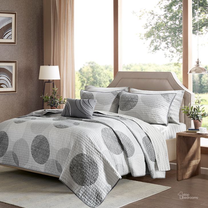 The appearance of Polyester Microfiber Printed 6Pcs Complete Twin Coverlet Set In Grey designed by Olliix in the transitional interior design. This grey piece of furniture  was selected by 1StopBedrooms from Knowles Collection to add a touch of cosiness and style into your home. Sku: MPE13-308. Material: Polyester. Bed Size: Twin. Product Type: Coverlet Set. Image1