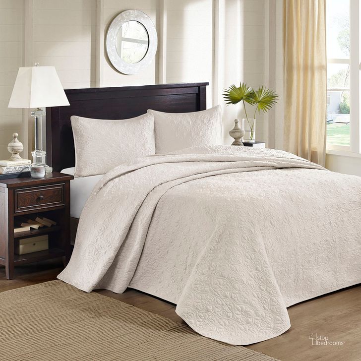 The appearance of Polyester Microfiber Reversible Mini Queen Bedspread Set In Cream designed by Olliix in the transitional interior design. This cream piece of furniture  was selected by 1StopBedrooms from Quebec Collection to add a touch of cosiness and style into your home. Sku: MP13-708. Bed Size: Queen. Material: Cotton. Product Type: Comforter Set. Image1