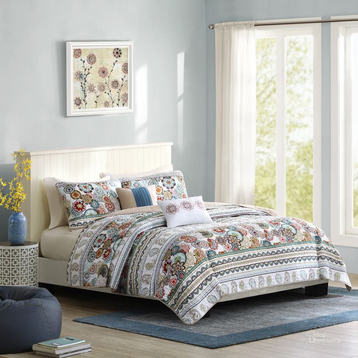 The appearance of Polyester Peach Skin Printed Twin Quilt Set In Multi designed by Olliix in the modern / contemporary interior design. This multi piece of furniture  was selected by 1StopBedrooms from Tamira Collection to add a touch of cosiness and style into your home. Sku: ID80-276. Material: Polyester. Bed Size: Twin. Product Type: Quilt Set. Image1