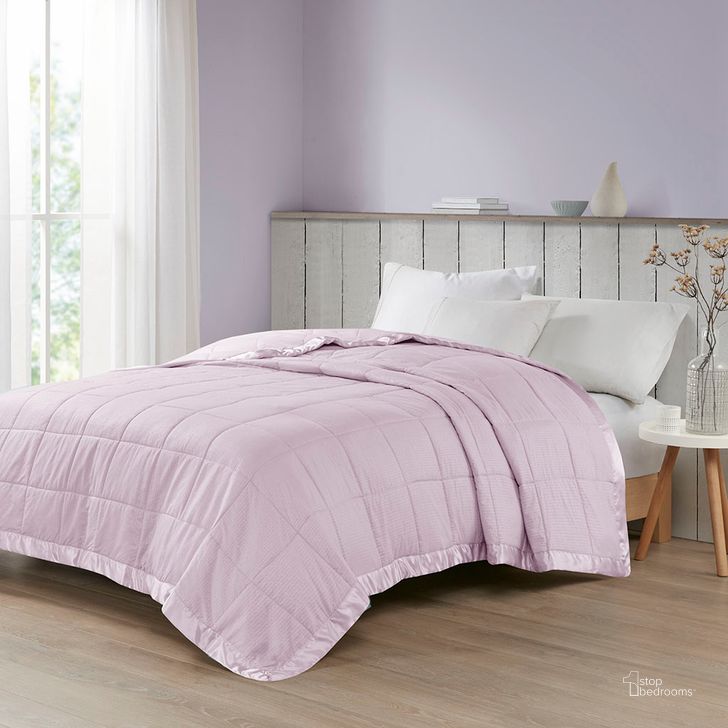 The appearance of Polyester Premium Oversized Down Alternative King Blanket In Lilac designed by Olliix in the transitional interior design. This lilac piece of furniture  was selected by 1StopBedrooms from Cambria Collection to add a touch of cosiness and style into your home. Sku: MP51-7645. Material: Polyester. Bed Size: King. Product Type: Throw. Image1