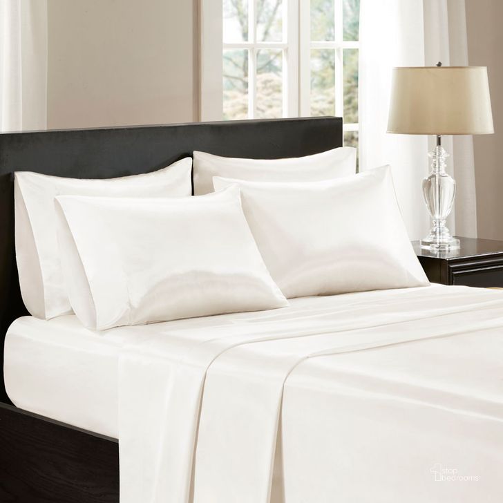The appearance of Polyester Satin 6Pcs Queen Sheet Set In Ivory designed by Olliix in the transitional interior design. This ivory piece of furniture  was selected by 1StopBedrooms from Satin Collection to add a touch of cosiness and style into your home. Sku: MPE20-904. Material: Polyester. Bed Size: Queen. Product Type: Bed Sheet. Image1