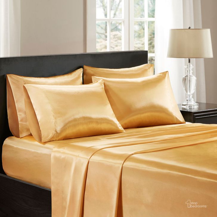 The appearance of Polyester Satin Solid Full Sheet Set In Gold designed by Olliix in the transitional interior design. This gold piece of furniture  was selected by 1StopBedrooms from Satin Collection to add a touch of cosiness and style into your home. Sku: SHET20-175. Material: Polyester. Bed Size: Full. Product Type: Bed Sheet. Image1