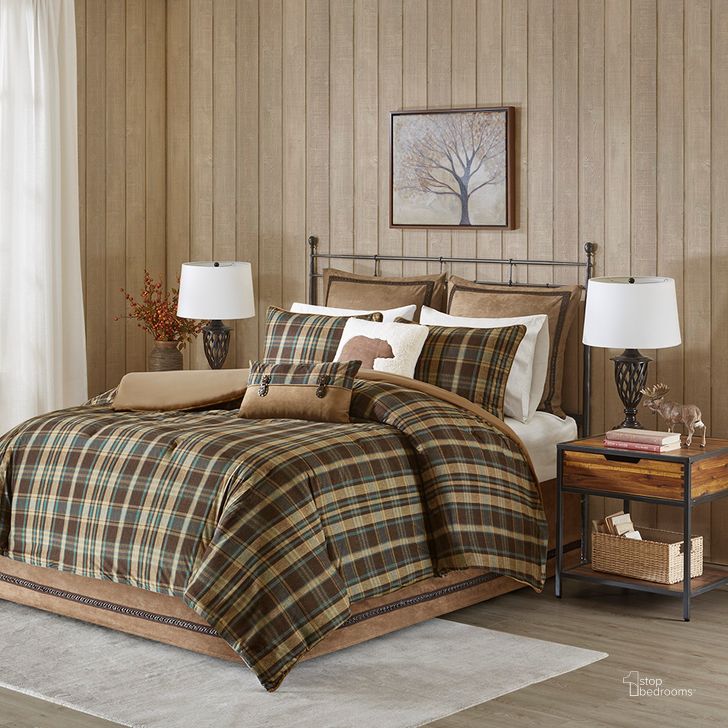 The appearance of Polyester Soft Spun Printed King Comforter Set In Multi designed by Olliix in the cabin / lodge interior design. This multi piece of furniture  was selected by 1StopBedrooms from Hadley Plaid Collection to add a touch of cosiness and style into your home. Sku: WR10-081. Material: Polyester. Bed Size: King. Product Type: Comforter Set. Image1