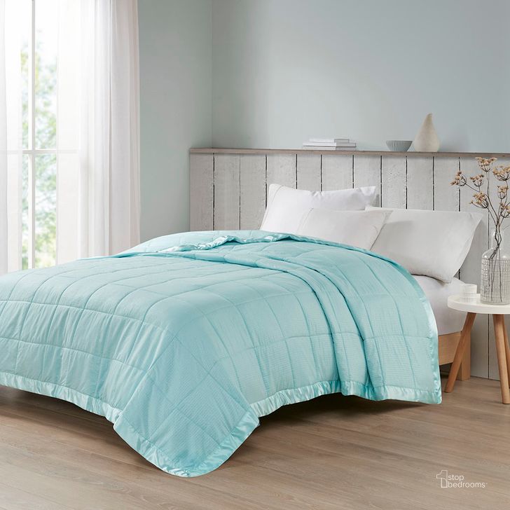 The appearance of Polyester Solid Embossed Microfiber Premium Oversized Twin Blanket In Aqua designed by Olliix in the transitional interior design. This aqua piece of furniture  was selected by 1StopBedrooms from Cambria Collection to add a touch of cosiness and style into your home. Sku: MP51-2607. Material: Polyester. Bed Size: Twin. Product Type: Throw. Image1