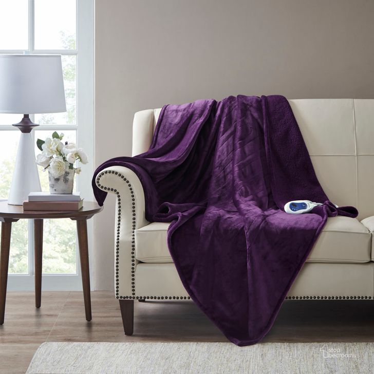The appearance of Polyester Solid Microlight And Solid Micro Berber Heated Throw In Purple designed by Olliix in the transitional interior design. This purple piece of furniture  was selected by 1StopBedrooms from Heated Microlight to Berber Collection to add a touch of cosiness and style into your home. Sku: BR54-1927. Material: Polyester. Product Type: Throw. Image1