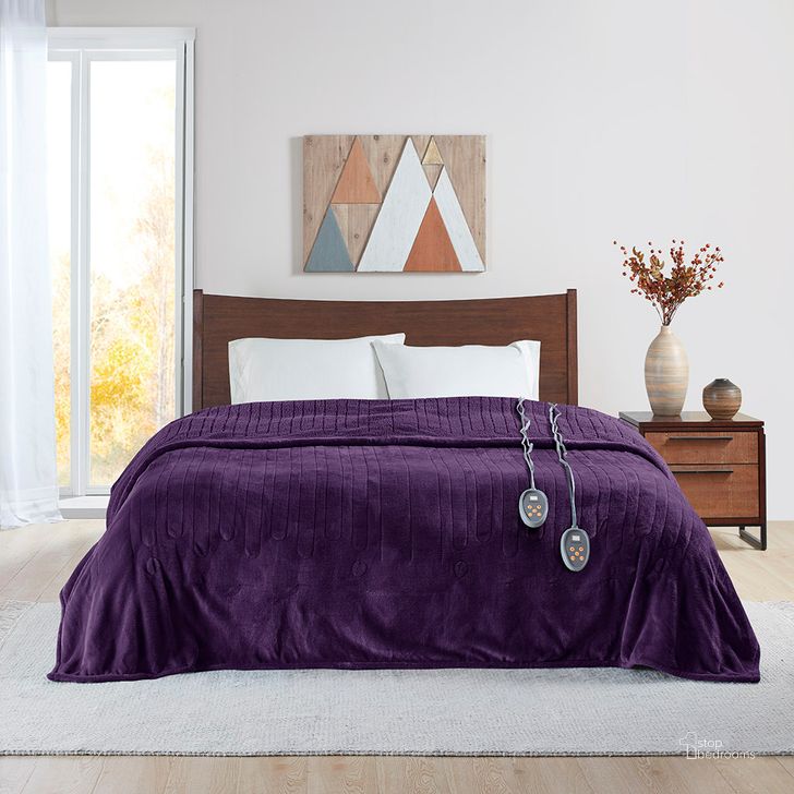 The appearance of Polyester Solid Microlight To Berber Heated Twin Blanket In Purple designed by Olliix in the transitional interior design. This purple piece of furniture  was selected by 1StopBedrooms from Heated Microlight to Berber Collection to add a touch of cosiness and style into your home. Sku: BR54-1940. Material: Polyester. Bed Size: Twin. Product Type: Throw. Image1
