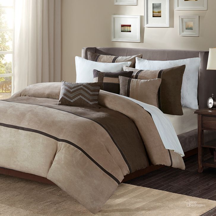 The appearance of Polyester Solid Pieced 6Pcs Queen Duvet Cover Set In Brown designed by Olliix in the transitional interior design. This brown piece of furniture  was selected by 1StopBedrooms from Palisades Collection to add a touch of cosiness and style into your home. Sku: MP12-4027. Material: Polyester. Bed Size: Queen. Product Type: Duvet Cover Set. Image1