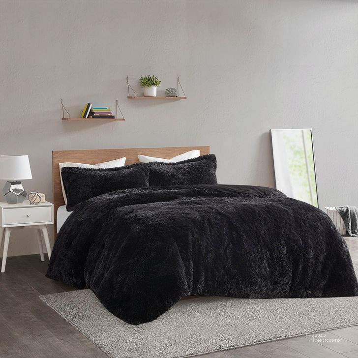 The appearance of Polyester Solid Shaggy Fur Twin Duvet Cover Set In Black designed by Olliix in the transitional interior design. This black piece of furniture  was selected by 1StopBedrooms from Malea Collection to add a touch of cosiness and style into your home. Sku: ID12-2039. Material: Polyester. Bed Size: Twin. Product Type: Duvet Cover Set. Image1