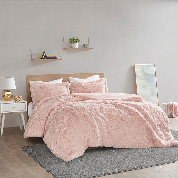 The appearance of Polyester Solid Shaggy Fur Twin Duvet Cover Set In Blush designed by Olliix in the transitional interior design. This blush piece of furniture  was selected by 1StopBedrooms from Malea Collection to add a touch of cosiness and style into your home. Sku: ID12-1929. Material: Polyester. Bed Size: Twin. Product Type: Duvet Cover Set. Image1