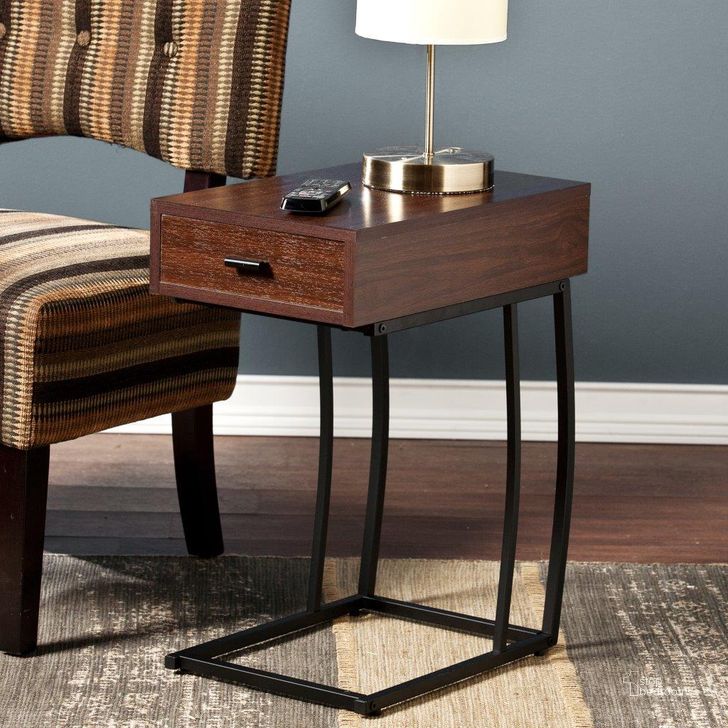 The appearance of Porten Side Table With Power And Usb designed by SEI Furniture in the modern / contemporary interior design. This walnut piece of furniture  was selected by 1StopBedrooms from Porten Collection to add a touch of cosiness and style into your home. Sku: OC9027. Product Type: Side Table. Material: MDF. Image1