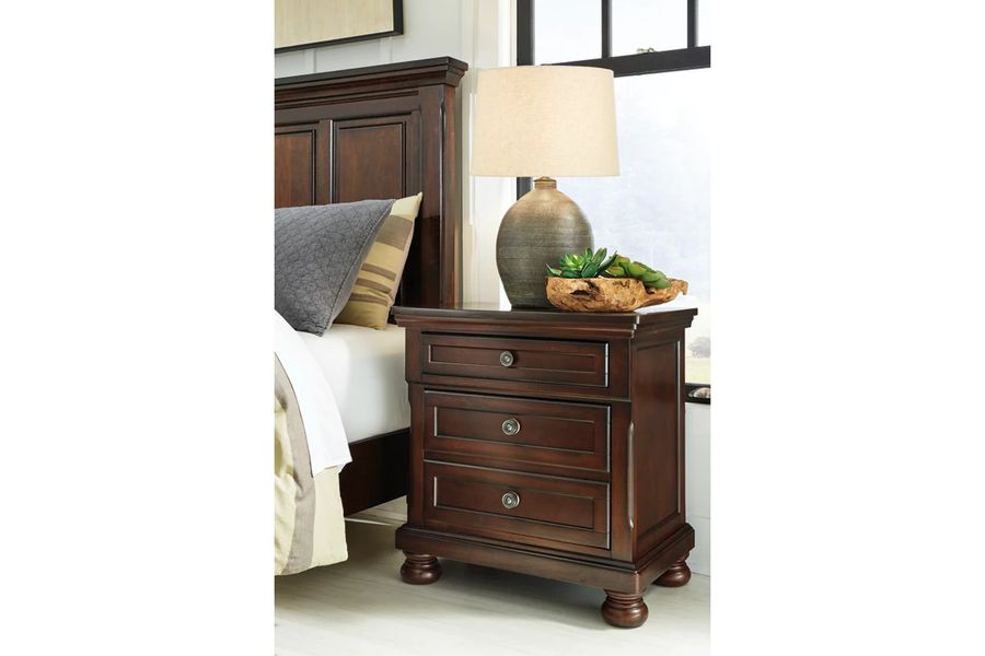 Porter Rustic Brown Two Drawer Nightstand by Ashley Furniture
