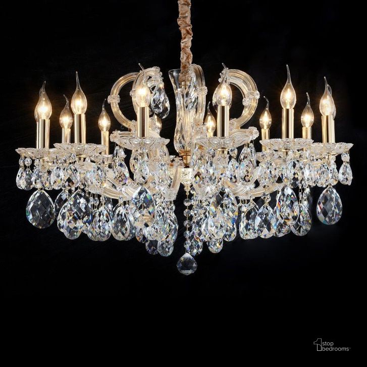 The appearance of Portola II - 14 Light Chandelier designed by AICO in the traditional interior design. This gold piece of furniture  was selected by 1StopBedrooms from Lighting Collection to add a touch of cosiness and style into your home. Sku: LT-CH994-14CLR. Product Type: Chandelier.