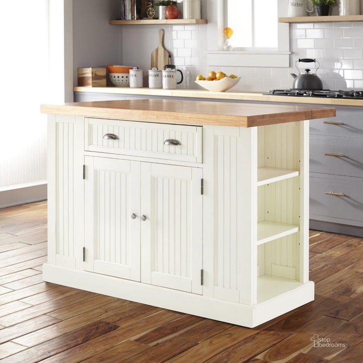 The appearance of Portsmouth Kitchen Island designed by Homestyles in the coastal interior design. This white piece of furniture  was selected by 1StopBedrooms from Portsmouth Collection to add a touch of cosiness and style into your home. Sku: 5022-944;5022-945. Material: Wood. Product Type: Kitchen Island. Image1