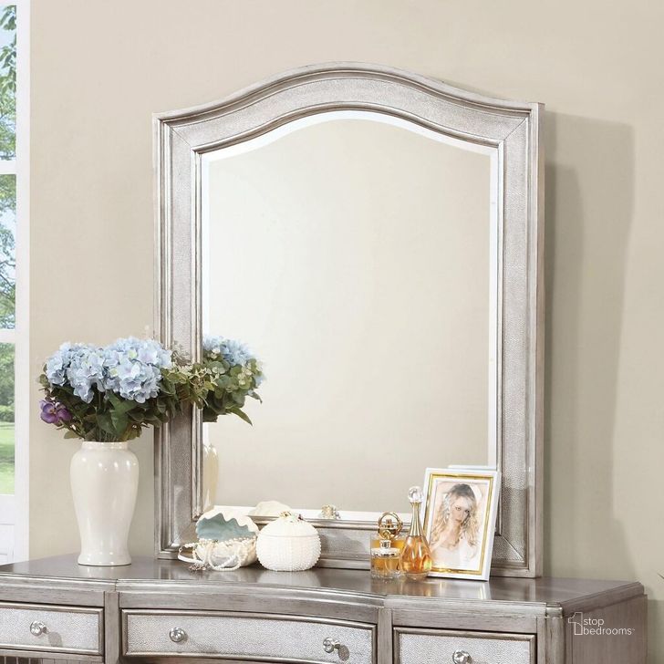 The appearance of Prattley Silver Vanity Mirror Bedroom Vanity designed by Atelier Home in the modern / contemporary interior design. This silver piece of furniture  was selected by 1StopBedrooms from Prattley Collection to add a touch of cosiness and style into your home. Sku: 204188. Material: Wood. Product Type: Vanity Mirror. Image1