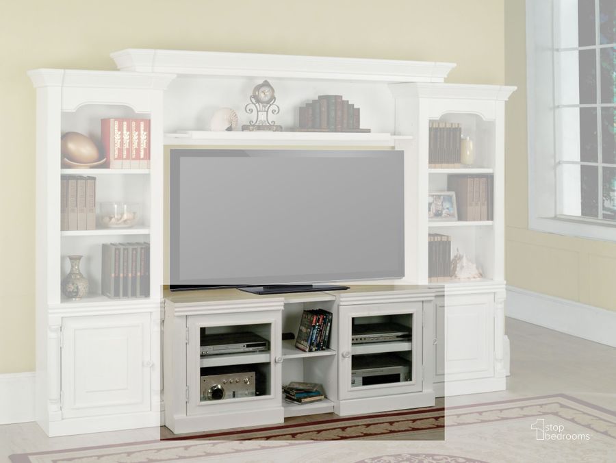 The appearance of Premier Alpine 43 Inch X-pandable Console designed by Parker House in the modern / contemporary interior design. This white piece of furniture  was selected by 1StopBedrooms from Premier Alpine Collection to add a touch of cosiness and style into your home. Sku: EPAL#15X. Material: Wood. Product Type: Entertainment Console. Image1
