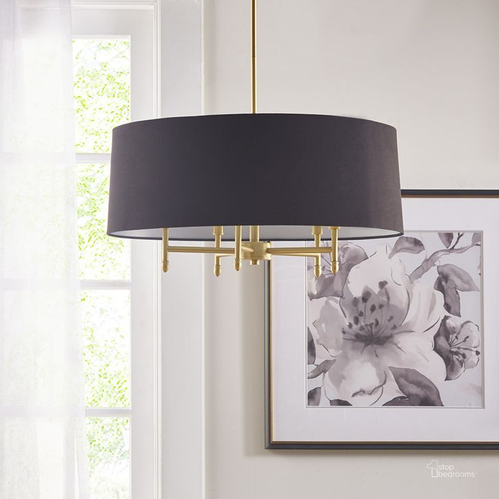 The appearance of Presidio Chandelier In Gold/Black designed by Olliix in the transitional interior design. This gold/black piece of furniture  was selected by 1StopBedrooms from Presidio Collection to add a touch of cosiness and style into your home. Sku: FB150-1153. Material: Cotton. Product Type: Chandelier. Image1