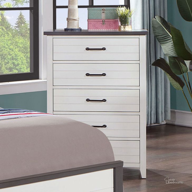 The appearance of Priam Chest In White and Gray designed by Furniture of America in the modern / contemporary interior design. This white/gray piece of furniture  was selected by 1StopBedrooms from Priam Collection to add a touch of cosiness and style into your home. Sku: CM7467WH-C. Material: Wood. Product Type: Chest. Image1