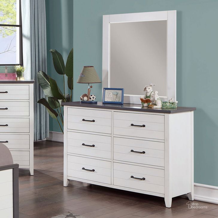 The appearance of Priam Dresser In White and Gray designed by Furniture of America in the modern / contemporary interior design. This white/gray piece of furniture  was selected by 1StopBedrooms from Priam Collection to add a touch of cosiness and style into your home. Sku: CM7467WH-D. Material: Wood. Product Type: Dresser. Image1
