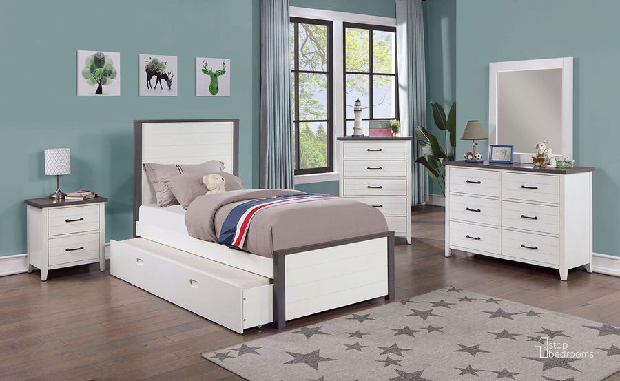 The appearance of Priam Full Bed In White and Gray designed by Furniture of America in the modern / contemporary interior design. This white/gray piece of furniture  was selected by 1StopBedrooms from Priam Collection to add a touch of cosiness and style into your home. Sku: CM7467WH-F-HBFB;CM7467WH-F-R. Bed Type: Platform Bed. Material: Wood. Product Type: Platform Bed. Bed Size: Full. Image1