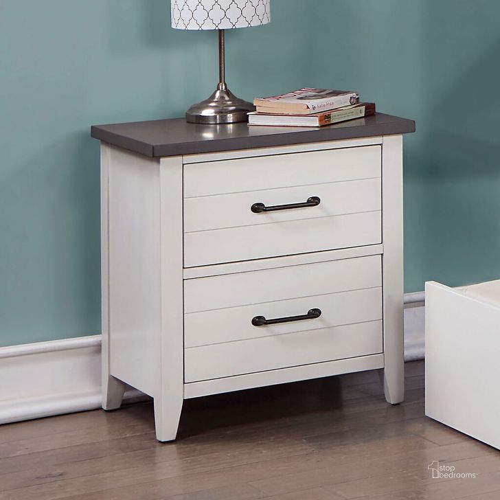 The appearance of Priam Night Stand In White and Gray designed by Furniture of America in the modern / contemporary interior design. This white/gray piece of furniture  was selected by 1StopBedrooms from Priam Collection to add a touch of cosiness and style into your home. Sku: CM7467WH-N. Material: Wood. Product Type: Nightstand. Image1