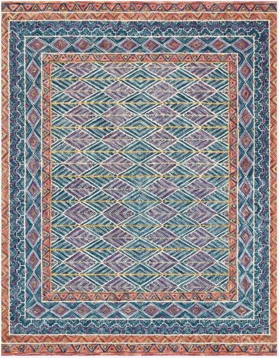 The appearance of Priti Teal/Fiesta Rug PRITPRT-01TEFD160S designed by Loloi Rugs in the modern / contemporary interior design. This teal and fiesta piece of furniture  was selected by 1StopBedrooms from Priti Collection to add a touch of cosiness and style into your home. Sku: PRITPRT-01TEFD160S. Material: Wool. Product Type: Rug. Image1
