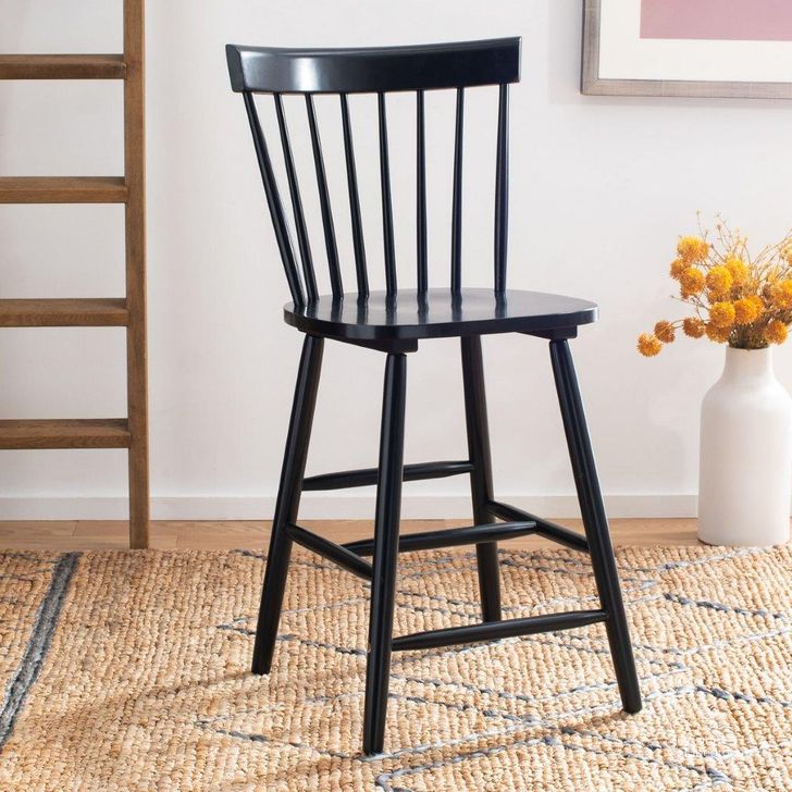 The appearance of Providence Counter Stool BST8505B designed by Safavieh in the modern / contemporary interior design. This black piece of furniture  was selected by 1StopBedrooms from Providence Collection to add a touch of cosiness and style into your home. Sku: BST8505B-SET2. Product Type: Barstool. Material: Rubberwood. Image1