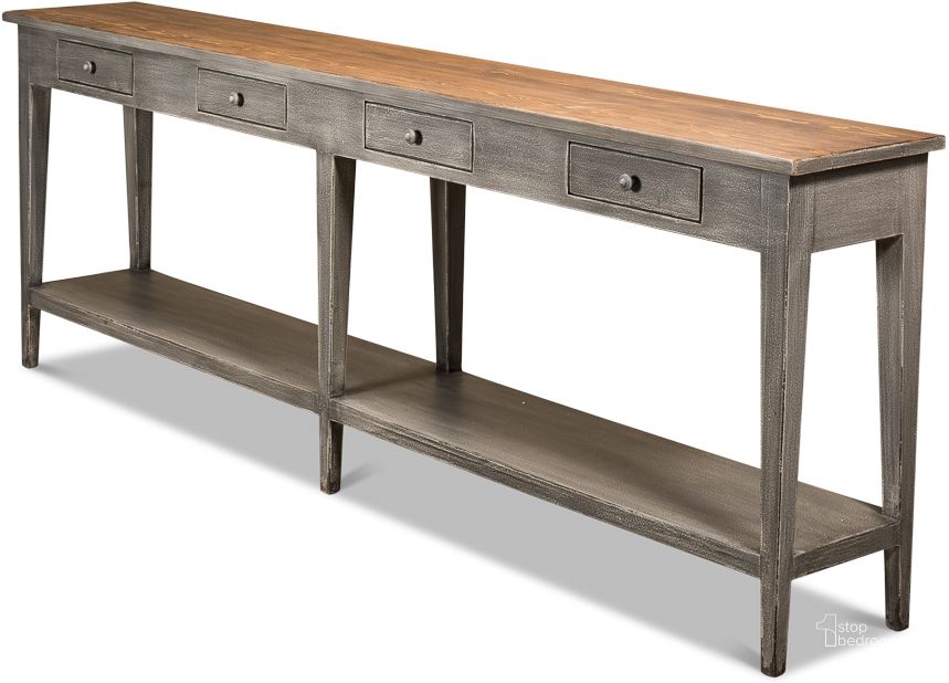 The appearance of Provincial Gray Natural Top Hall Table designed by Sarreid in the traditional interior design. This grey piece of furniture  was selected by 1StopBedrooms from Provincial Collection to add a touch of cosiness and style into your home. Sku: 30893. Product Type: Table. Image1