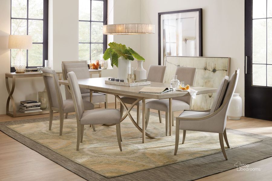 The appearance of Elixir Gray Beige 80 Extendable Rectangular Dining Table designed by Hooker in the modern / contemporary interior design. This gray piece of furniture  was selected by 1StopBedrooms from Elixir Collection to add a touch of cosiness and style into your home. Sku: 5990-75200-LTWD. Table Base Style: Legs. Material: Wood. Product Type: Dining Table. Table Top Shape: Rectangular. Size: 80.