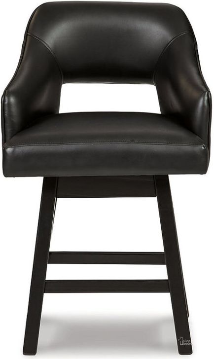 The appearance of Randalson Dark Brown and Black Barstool Set of 2 0qd24321528 designed by Bennett Interiors in the transitional interior design. This dark brown and black piece of furniture  was selected by 1StopBedrooms from Randalson Collection to add a touch of cosiness and style into your home. Sku: D380-924. Material: Fabric. Product Type: Barstool. Image1