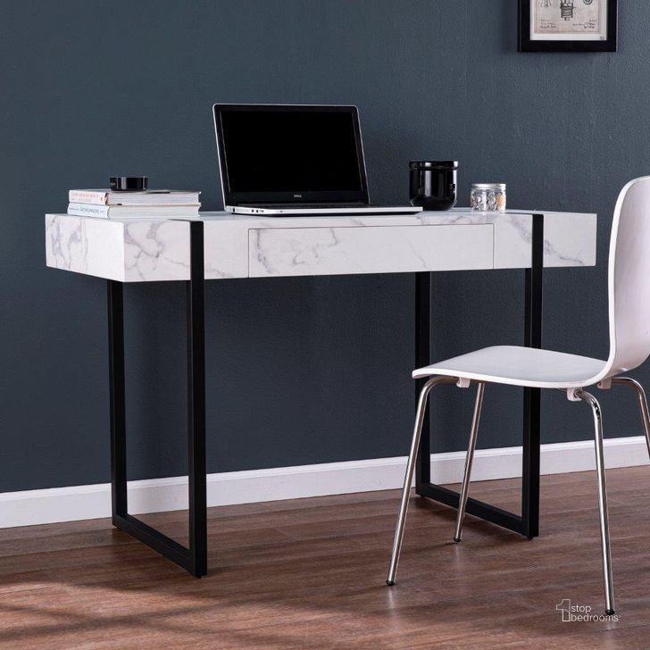 The appearance of Rangley Modern Faux Marble Desk designed by SEI Furniture in the modern / contemporary interior design. This black piece of furniture  was selected by 1StopBedrooms from Rangley Collection to add a touch of cosiness and style into your home. Sku: HO1142737. Material: Wood. Product Type: Desk. Image1