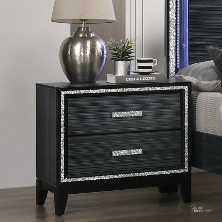 The appearance of Rathmar Black Nightstand designed by Luxury Loft in the modern / contemporary interior design. This black piece of furniture  was selected by 1StopBedrooms from Rathmar Collection to add a touch of cosiness and style into your home. Sku: 28433. Material: Wood. Product Type: Nightstand. Image1