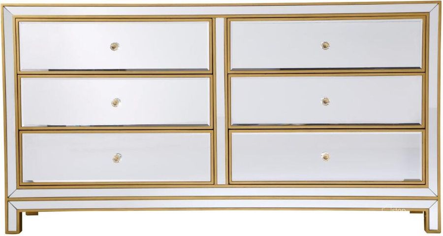 The appearance of Reflexion Antique Gold Dressers MF72036G designed by Elegant Lighting in the transitional interior design. This antique gold piece of furniture  was selected by 1StopBedrooms from Reflexion Collection to add a touch of cosiness and style into your home. Sku: MF72036G. Material: Wood. Product Type: Dresser. Image1