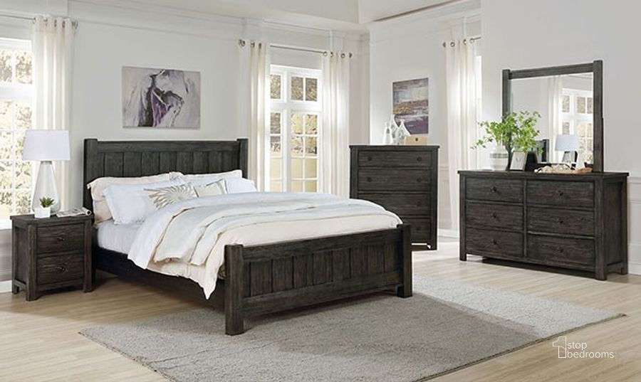 The appearance of Regensburg Queen Bed In Dark Gray designed by Furniture of America in the rustic / southwestern interior design. This dark gray piece of furniture  was selected by 1StopBedrooms from Regensburg Collection to add a touch of cosiness and style into your home. Sku: FOA7169Q-HB;FOA7169Q-FB;FOA7169Q-R. Bed Type: Panel Bed. Material: Wood. Product Type: Panel Bed. Bed Size: Queen. Image1