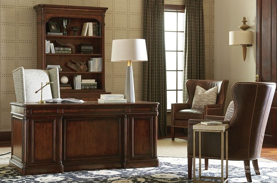 The appearance of Richmond Hill Warm Chestnut Brown Morgan Home Office Set designed by Sligh in the traditional interior design. This brown piece of furniture  was selected by 1StopBedrooms from Richmond Hill Collection to add a touch of cosiness and style into your home. Sku: 01-0305-400;01-0305-450. Material: Wood. Product Type: Home Office Set. Image1