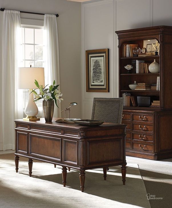 The appearance of Richmond Hill Warm Chestnut Brown Wesley Home Office Set designed by Sligh in the traditional interior design. This brown piece of furniture  was selected by 1StopBedrooms from Richmond Hill Collection to add a touch of cosiness and style into your home. Sku: 01-0305-402;01-0305-450. Material: Wood. Product Type: Home Office Set. Image1