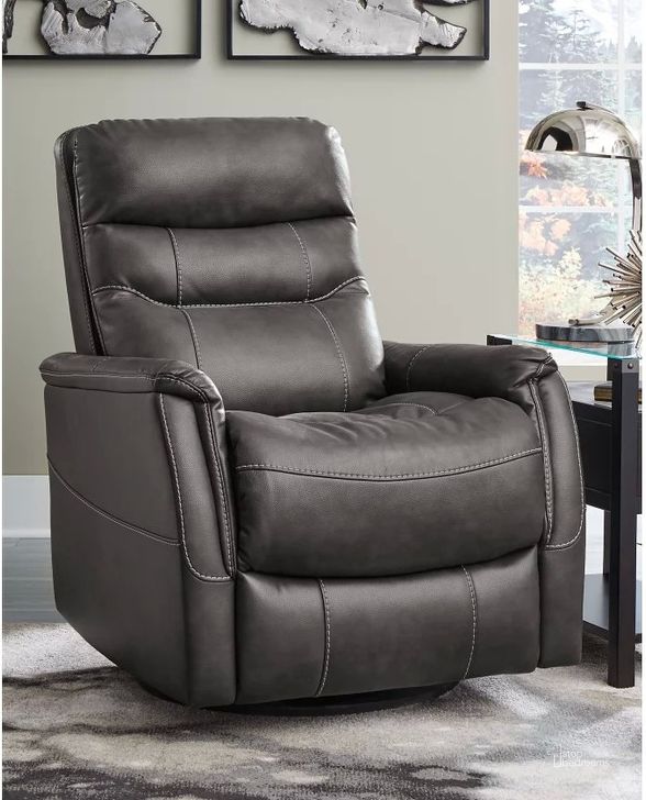 The appearance of Riptyme Quarry Swivel Glider Recliner designed by Signature Design by Ashley in the modern / contemporary interior design. This quarry piece of furniture  was selected by 1StopBedrooms from Riptyme Collection to add a touch of cosiness and style into your home. Sku: 4640261. Material: Fabric. Product Type: Recliner. Image1