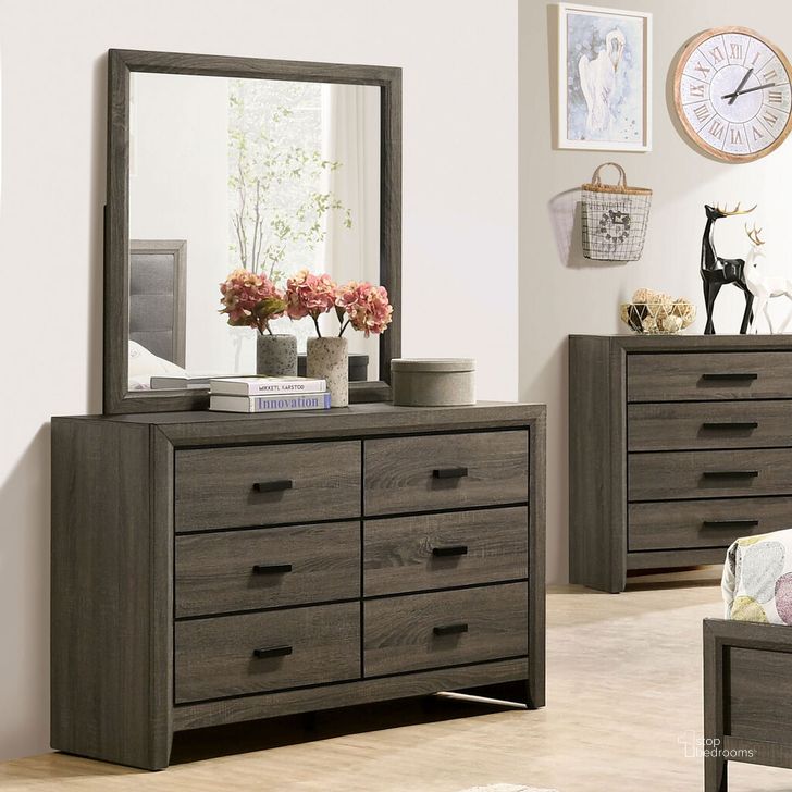The appearance of Roanne Dresser In Gray designed by Furniture of America in the transitional interior design. This gray piece of furniture  was selected by 1StopBedrooms from Roanne Collection to add a touch of cosiness and style into your home. Sku: FOA7927D. Material: Wood. Product Type: Dresser. Image1