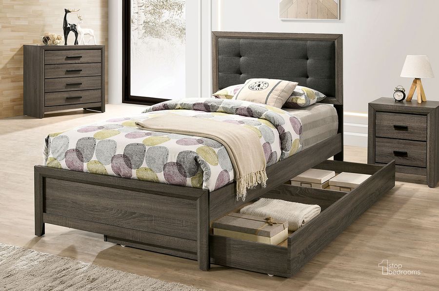 The appearance of Roanne Full Bed In Gray and Charcoal designed by Furniture of America in the transitional interior design. This gray/charcoal piece of furniture  was selected by 1StopBedrooms from Roanne Collection to add a touch of cosiness and style into your home. Sku: FOA7927F-HBFB;FOA7927F-R. Bed Type: Platform Bed. Material: Wood. Product Type: Platform Bed. Bed Size: Full. Image1