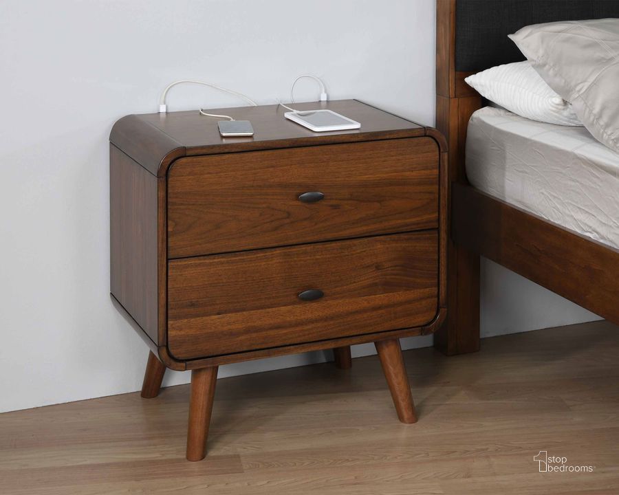 Robyn Dark Walnut Nightstand by Coaster 1StopBedrooms