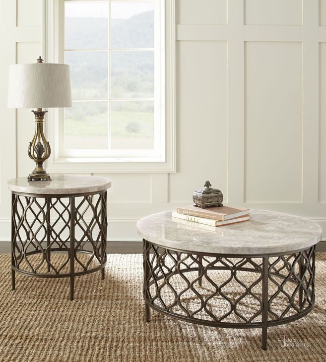 The appearance of Roland Gray and Brown Occasional Table Set designed by Steve Silver in the modern / contemporary interior design. This white and brown piece of furniture  was selected by 1StopBedrooms from Roland Collection to add a touch of cosiness and style into your home. Sku: RL100CT;RL100CB;RL100ET;RL100EB. Material: Marble. Product Type: Occasional Table Set. Image1