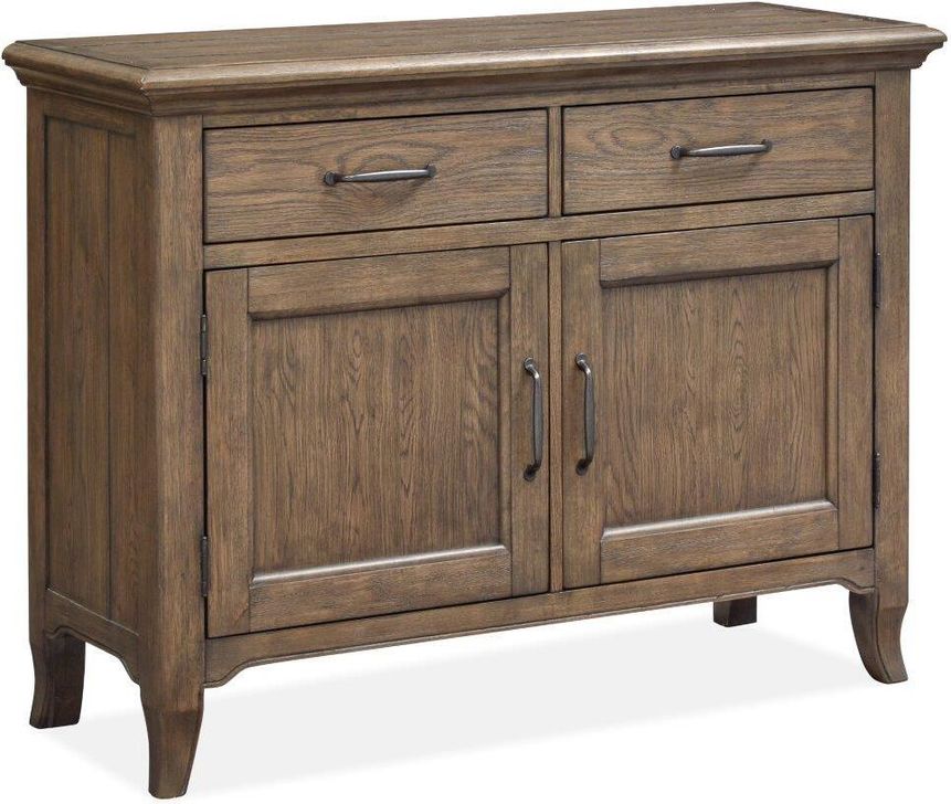 The appearance of Roxbury Manor Wood Buffet designed by Magnussen in the  interior design. This brown piece of furniture  was selected by 1StopBedrooms from Roxbury Manor Collection to add a touch of cosiness and style into your home. Sku: D5011-14. Product Type: Buffet. Material: Wood Veneer. Image1