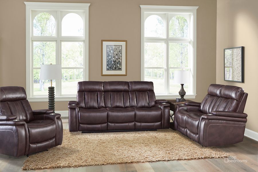 The appearance of Royce Power Reclining Sofa Loveseat and Recliner In Dark Brown designed by Parker House in the transitional interior design. This dark brown piece of furniture  was selected by 1StopBedrooms from Royce Collection to add a touch of cosiness and style into your home. Sku: MROY#812PH-FNB;MROY#822PH-FNB;MROY#832PH-FNB. Material: Polyester. Product Type: Living Room Set. Image1