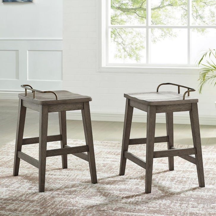 The appearance of Ryan Counter Stool designed by Steve Silver in the transitional interior design. This oak piece of furniture  was selected by 1StopBedrooms from Ryan Collection to add a touch of cosiness and style into your home. Sku: RR600CS. Product Type: Barstool. Material: Rubberwood. Image1