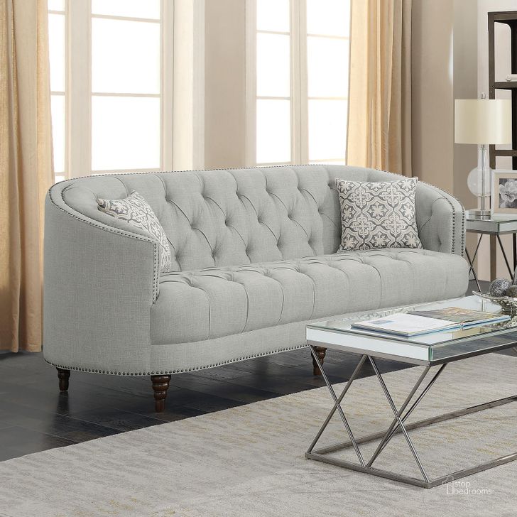 The appearance of Sabreville Stone Grey Sofa designed by Versailles Home in the traditional interior design. This stone grey piece of furniture  was selected by 1StopBedrooms from Sabreville Collection to add a touch of cosiness and style into your home. Sku: 505641. Material: Fabric. Product Type: Sofa. Key Features: Tufted. Image1