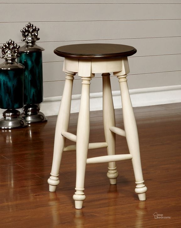 The appearance of Sabrina Counter Height Stool Set of 2 In Cherry and White designed by Furniture of America in the transitional interior design. This off-white and cherry piece of furniture  was selected by 1StopBedrooms from Sabrina Collection to add a touch of cosiness and style into your home. Sku: CM3199WC-ST-2PK. Material: Wood. Product Type: Barstool. Image1