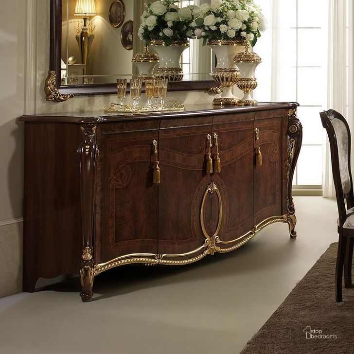 The appearance of Sainsbury Walnut Servers, Sideboard & Buffet designed by Versailles Home in the traditional interior design. This walnut piece of furniture  was selected by 1StopBedrooms from Sainsbury Collection to add a touch of cosiness and style into your home. Sku: DONATELLOBUFFET. Material: Wood. Product Type: Buffets, Sideboards and Server. Image1