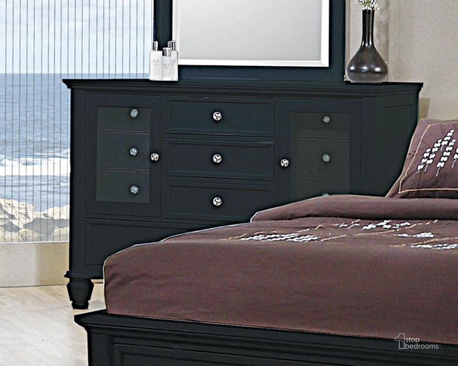 The appearance of Sandy Beach Black Dresser designed by Coaster in the transitional interior design. This black piece of furniture  was selected by 1StopBedrooms from Sandy Beach Collection to add a touch of cosiness and style into your home. Sku: 201323. Material: Wood. Product Type: Dresser. Image1
